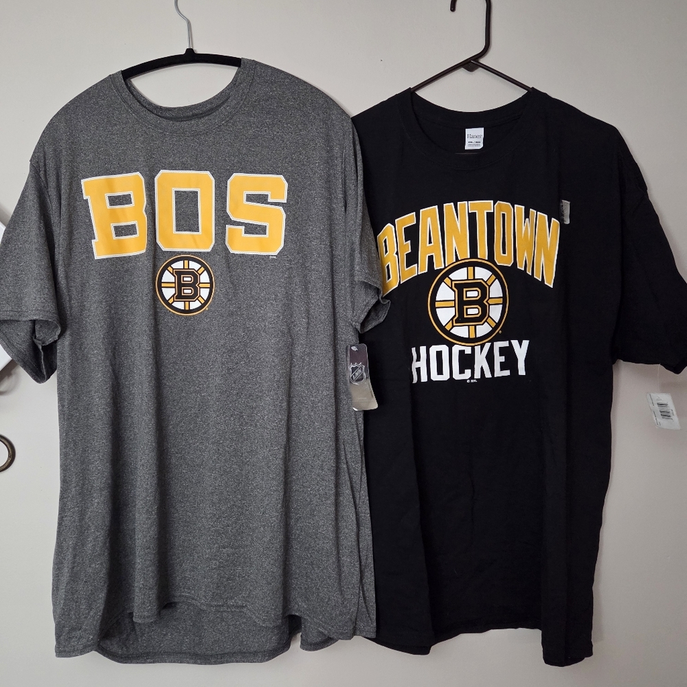 bundle Boston Bruins Hockey Tee Shirts Mens 2XL Gray Black Yellow New